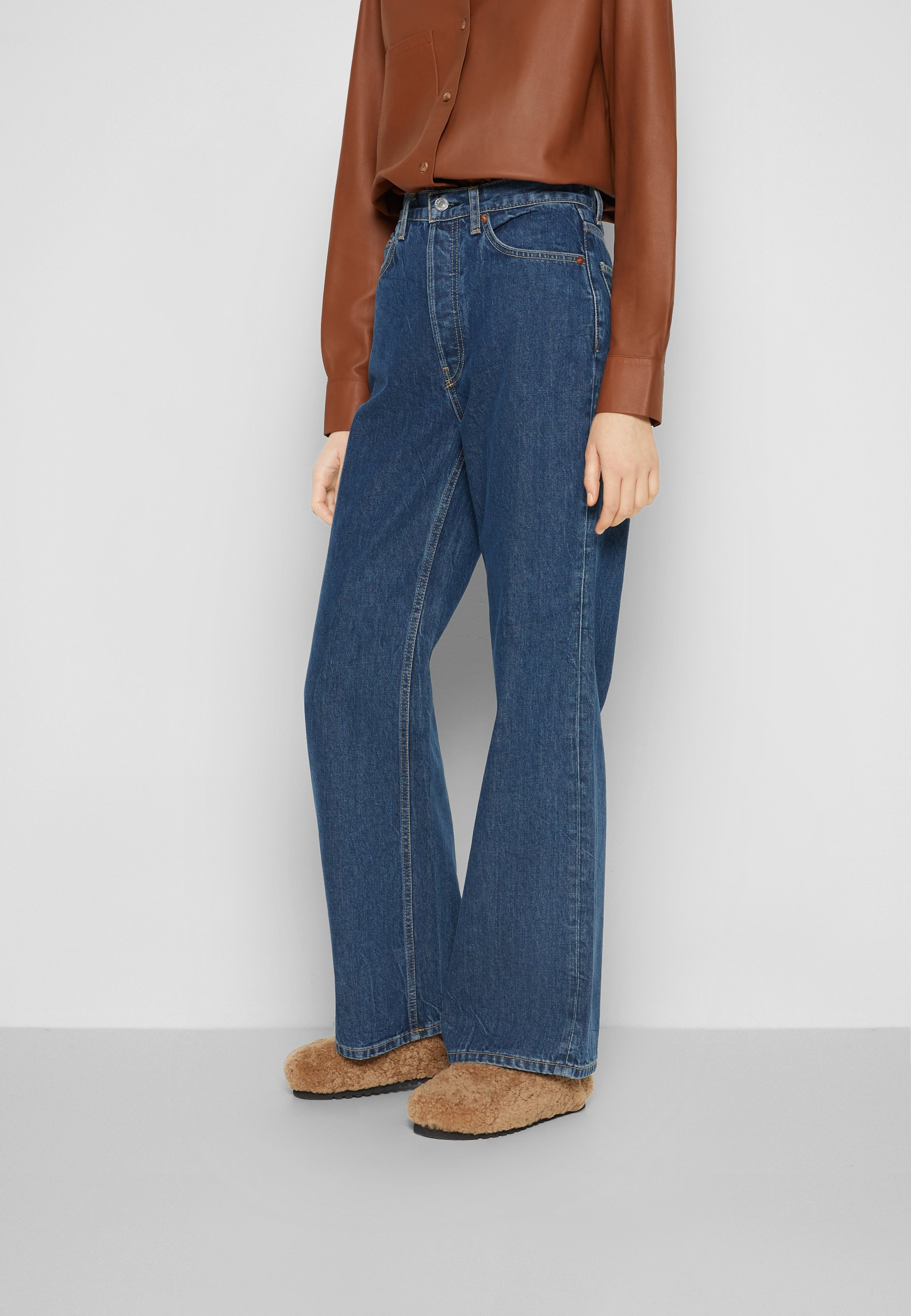 high rise wide leg jeans