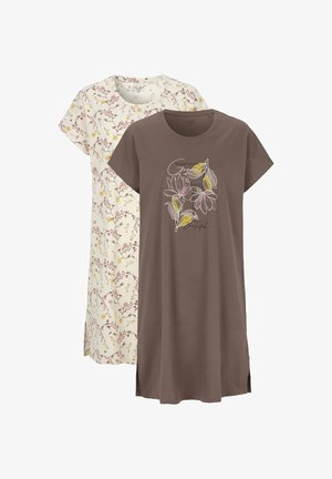 Cellbes of Sweden, SHORT-SLEEVED TRICOT NIGHTDRESS 2 PACK - Nachthemd - brown patterned