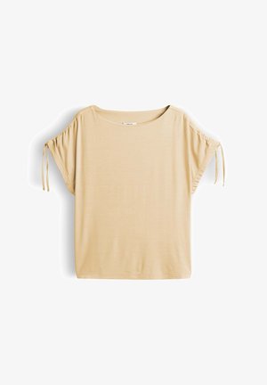 OPUS, RELAXED FIT FLUID DRAPE - T-Shirt basic - honey butter