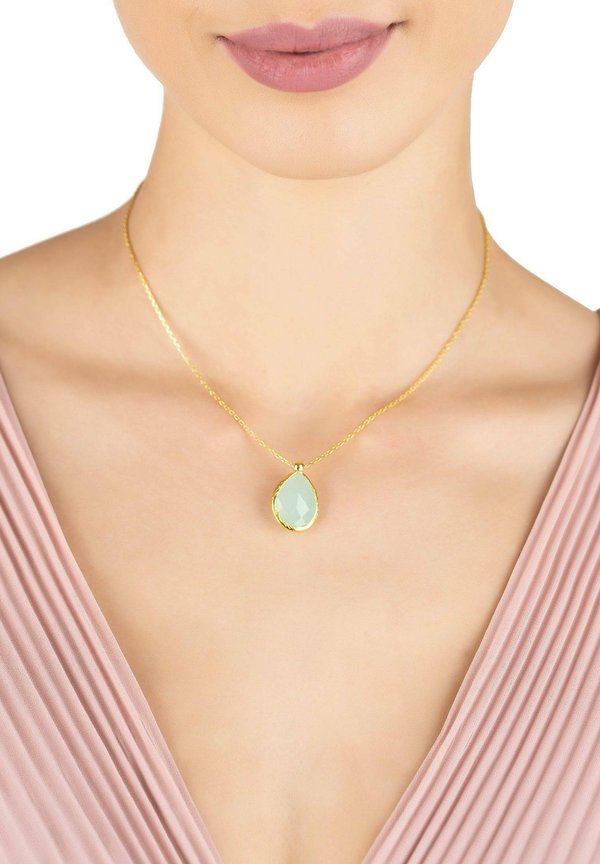 PETITE DROP AQUA CHALCEDONY - Necklace