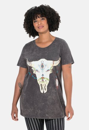 COMFORT FIT COW SKULL  - Print T-shirt - anthracite