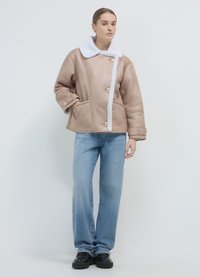 Calliope A TRE BOTTONI - Lederjacke - sabbia medio