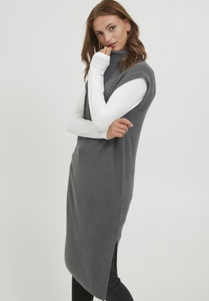 BYNORA - Svetríkové šaty - dark grey melange