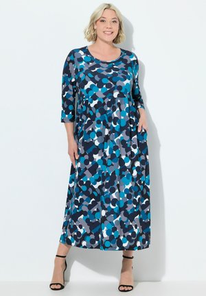 Ulla Popken MATTE POLKA DOT EMPIRE POCKET - Trikoomekko - black