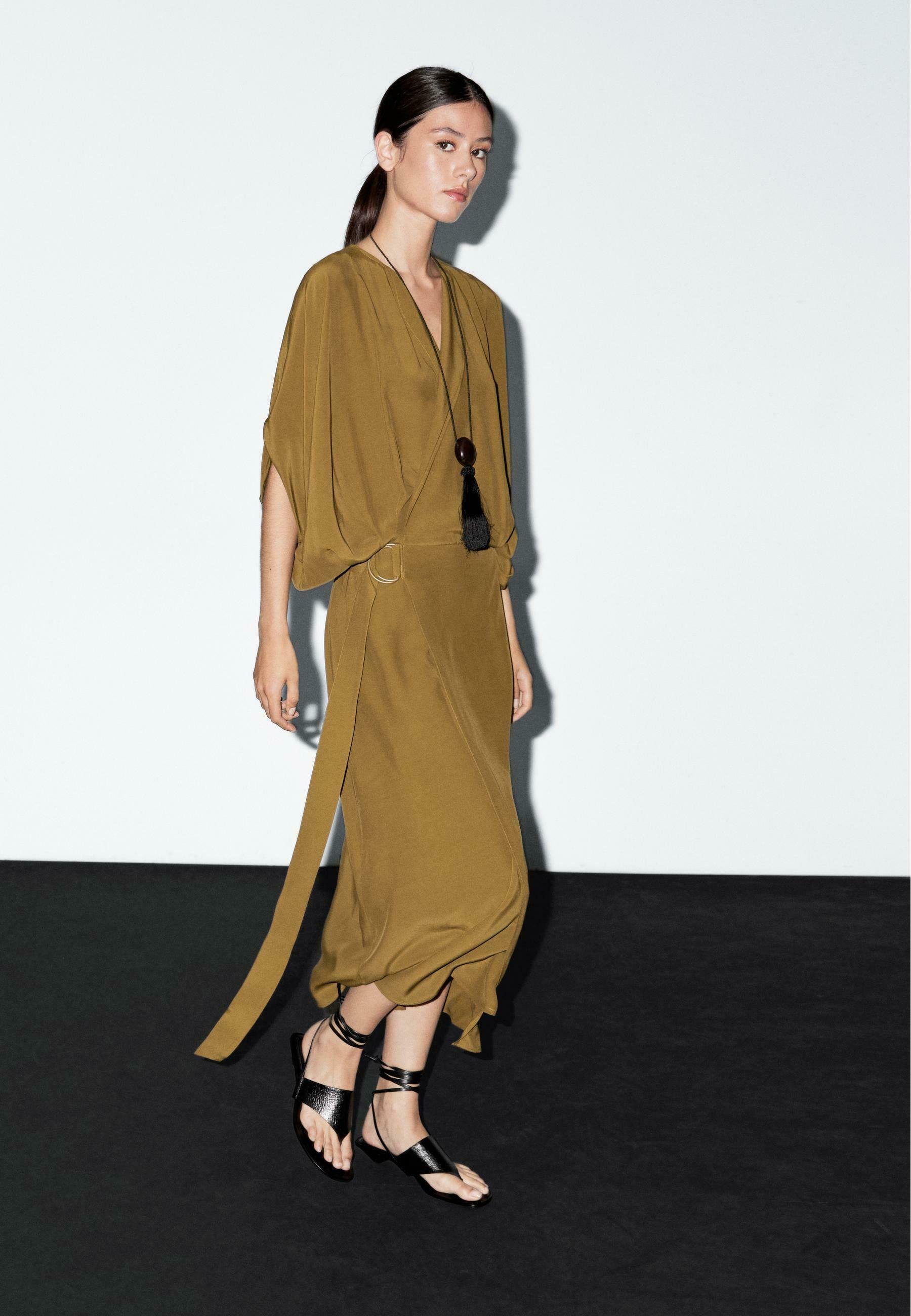 Massimo Dutti WITH BUCKLE - Day dress - olive - Zalando.co.uk