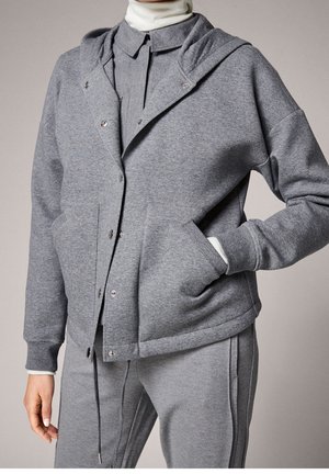 Fleecejacka - mottled light grey