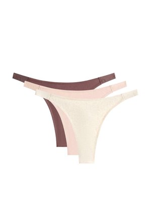 3 PACK WITH LOGO  - Tanga - beige