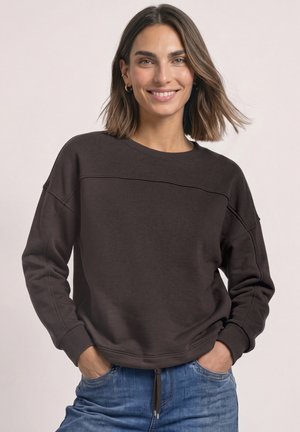 Street One, SWEATSHIRT MIT RUNDHALS UND ZIERDETAIL - Sweatshirt - black coffee