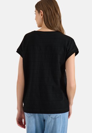 Cecil, T-SHIRT MIT U-BOOT-AUSSCHNITT UND STRUKTUR - T-shirt imprimé - black