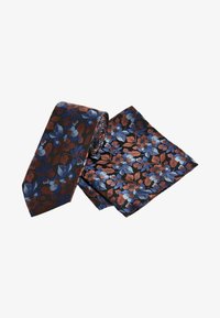Selected, rust orange blue floral