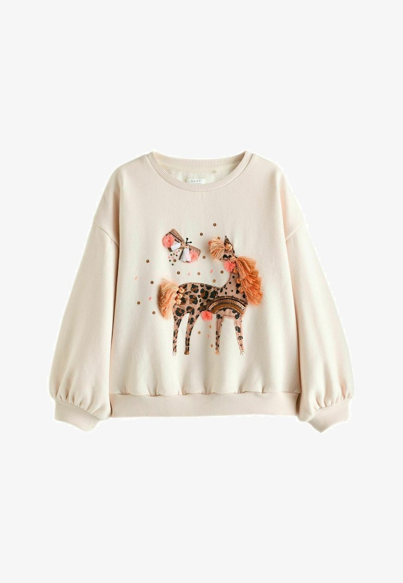 Next REGULAR FIT - Pusa - ecru applique unicorn
