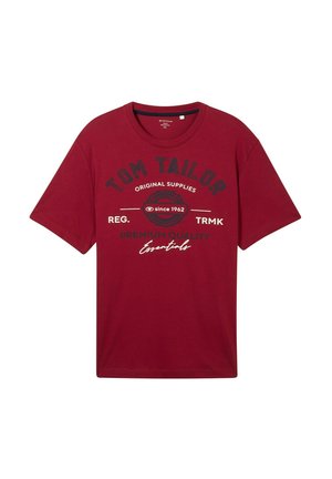 TOM TAILOR PLUS - MIT LOGO - Triko s potiskem - deep red