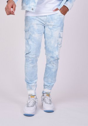 Broek - mottled light blue
