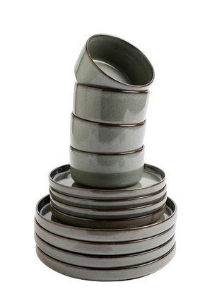 Next, 12 PIECE DALTON REACTIVE GLAZE DINNER SET UNISEX - Crockery set - green