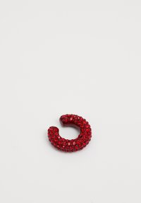 Rød rhinestones-dekorert kroker, buet form, glanset overflate, teksturert med funkende aksenter, kompakt og lett design.