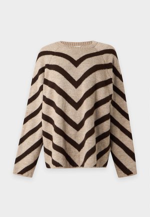 ONLY Carmakoma, CARELIZA - Strickpullover - string/coffee bean