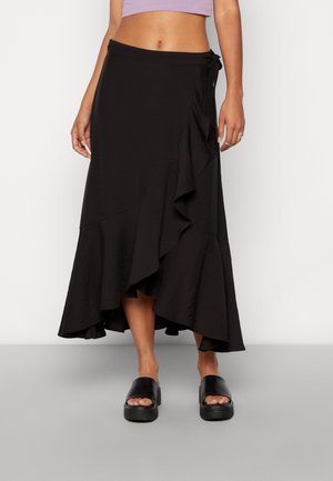 YASDAZA MIDI WRAP SKIRT - Gonna a portafoglio - black