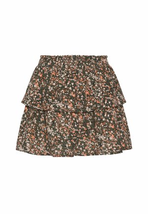 AMERICANDREAMS, Φούστα σε γραμμή Α - army green multi flower