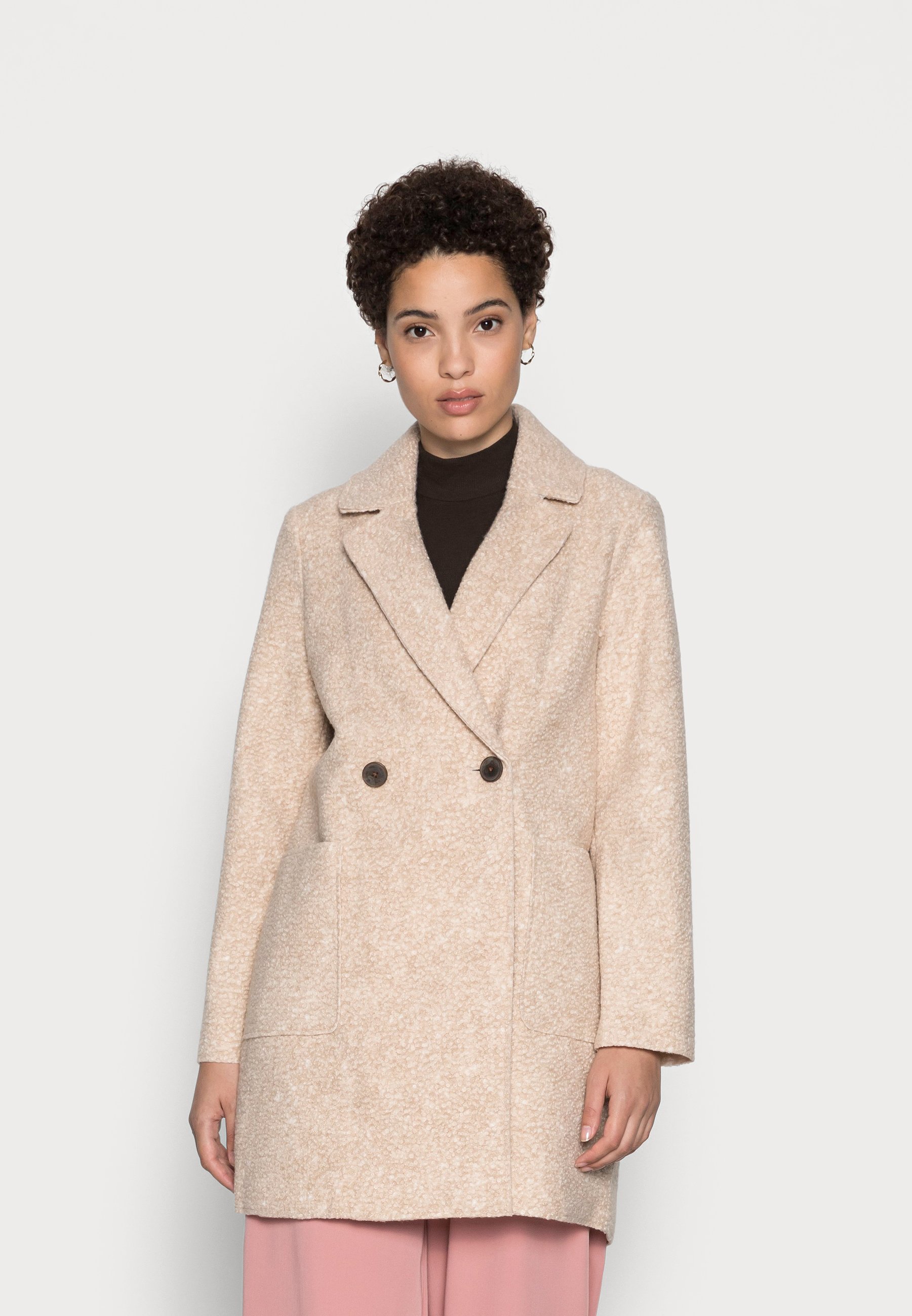 beige boucle coat
