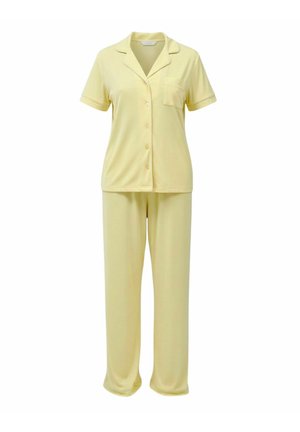 Loungeable, TRADITIONAL SHORT SLEEVE LONG SET SUPER SOFT - Nachtwäsche Set - yellow