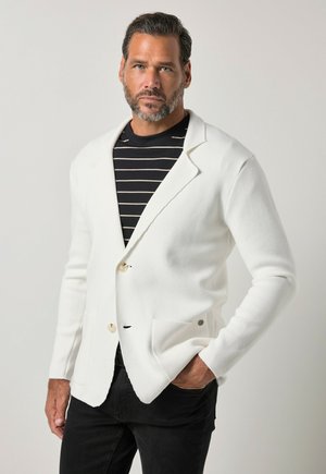 JP1880 KNITTED JACKET, FLEXNAMIC®, MILANO KNITWEAR, LAPEL COLLAR, UP TO 8XL - Strickjacke - off-white