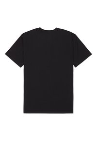 T-shirt nera a maniche corte realizzata in cotone. Presenta un collo rotondo e un orlo dritto. Design minimalista senza grafiche o loghi visibili.