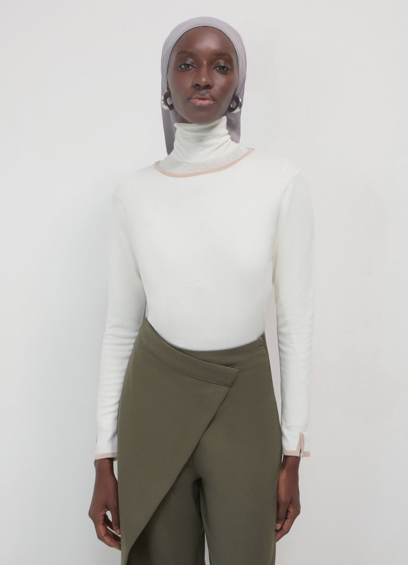 Calliope PROFILI A CONTRASTO - Felpa - bianco lana