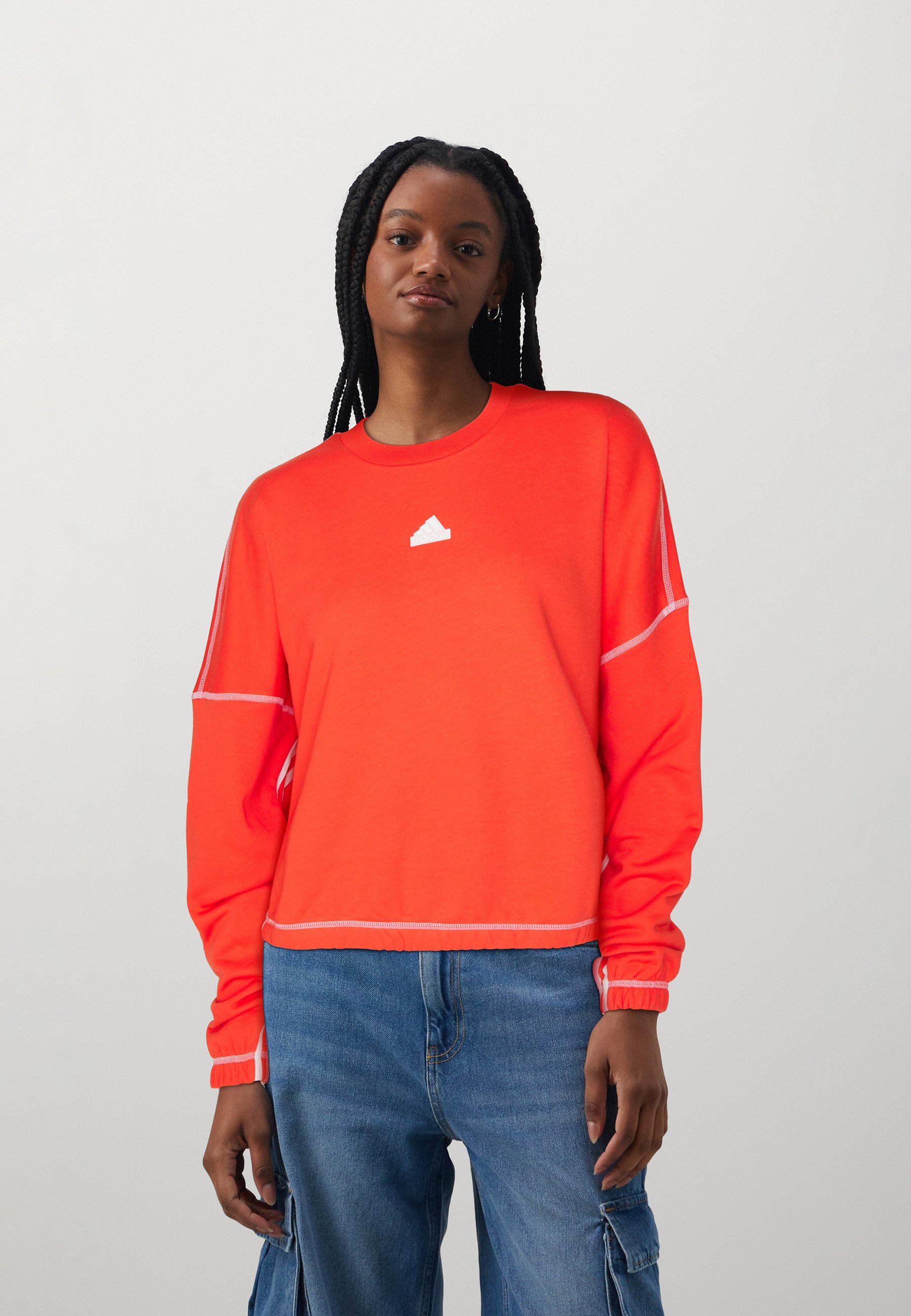 adidas off the shoulder sweatshirt