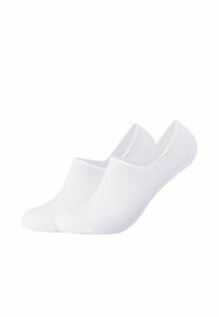 Weisse Knöchelsocken aus weichem Material, mit einem nahtlosen Design und einem tiefen Schnitt. Glatte Textur mit gerippten Details.