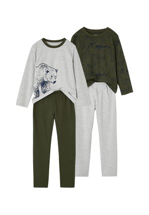 Vertbaudet, VERTBAUDET SET SCHLAFANZÜGE 2ER-PACK JUNGEN - Nachtwäsche Set - tannengrün