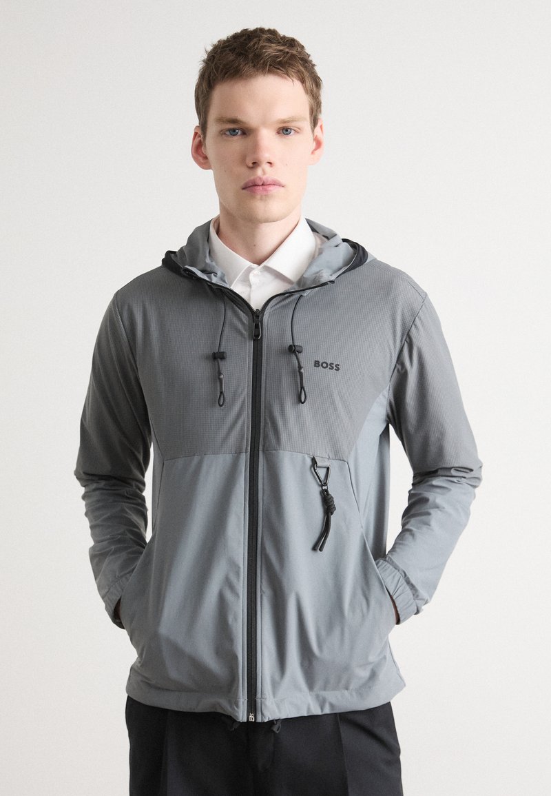 BOSS SWOVEN - Träningsjacka - dark beige