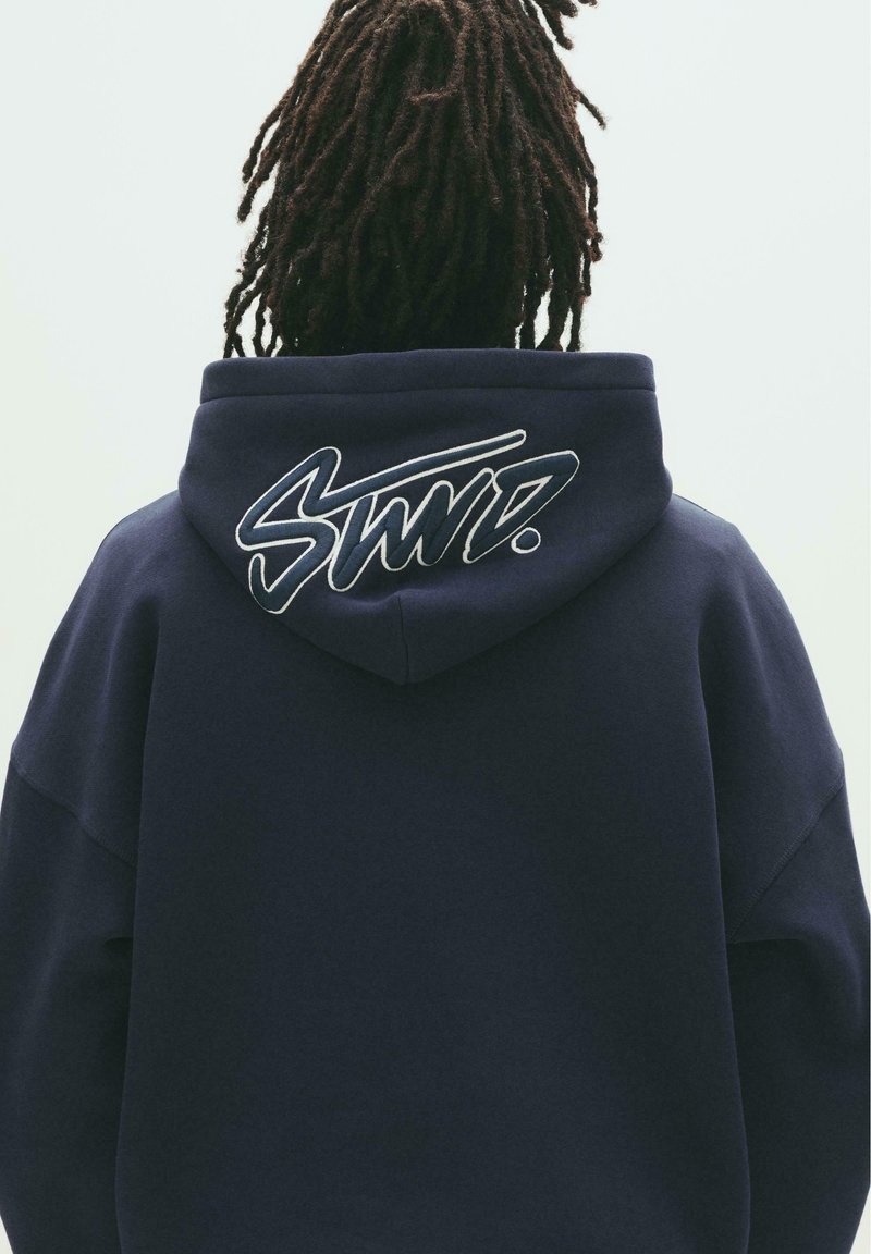 PULL&BEAR Sweat à capuche dark-blue denim/denim bleu foncé