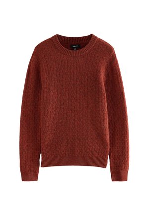 Next REGULAR FIT TEXTURED CREW NECK - Strickpullover - rust red