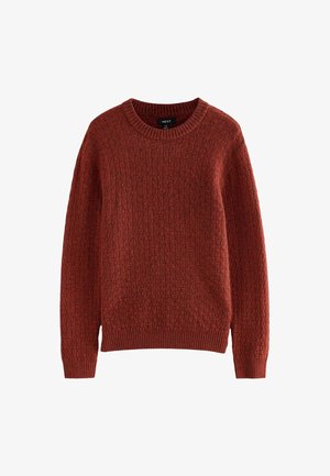 Next REGULAR FIT TEXTURED CREW NECK - Strickpullover - rust red