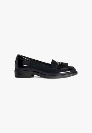 Dune London, WIDE FIT GAZELES - Chaussons - black-patent synthetic