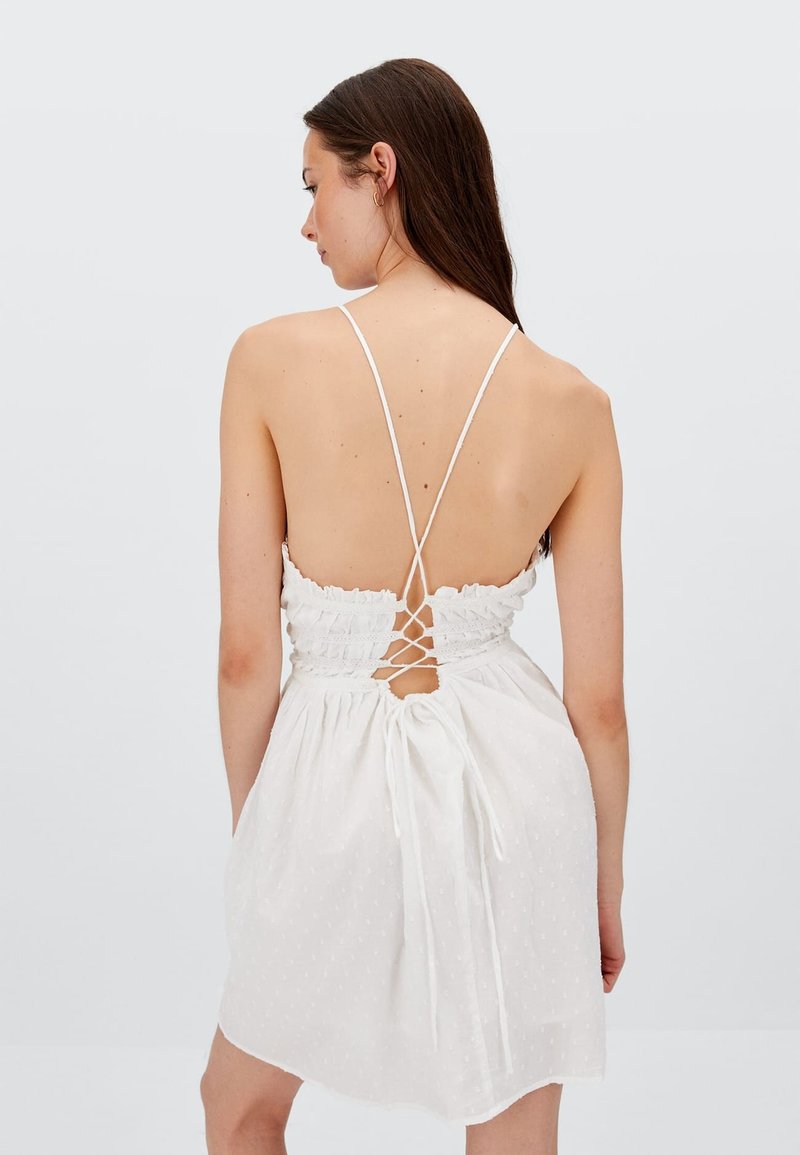 Damen Freizeitkleider | Stradivarius BESTICKTES TRÄGER Freizeitkleid white/weiß - HJ83865 Damen Freizeitkleider | Stradivarius BESTICKTES TRÄGER Freizeitkleid white/weiß - HJ83865