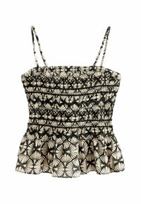 Next SHIRRED CAMI - Top - black white