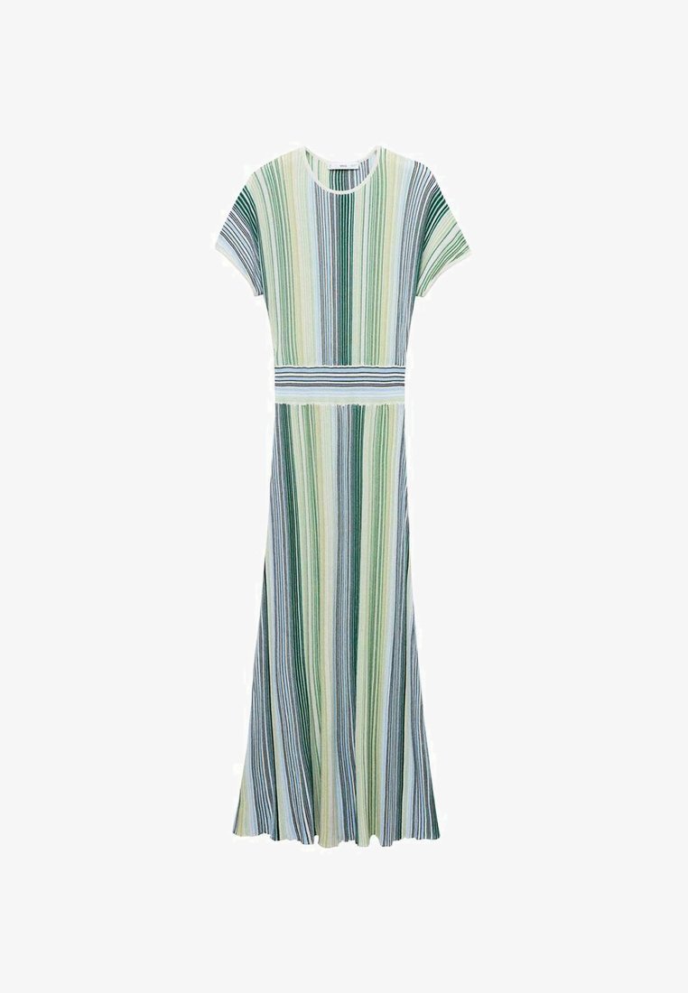 mango green stripe dress MANGO Tuni Crochet Knit Stripe Shirt Dress