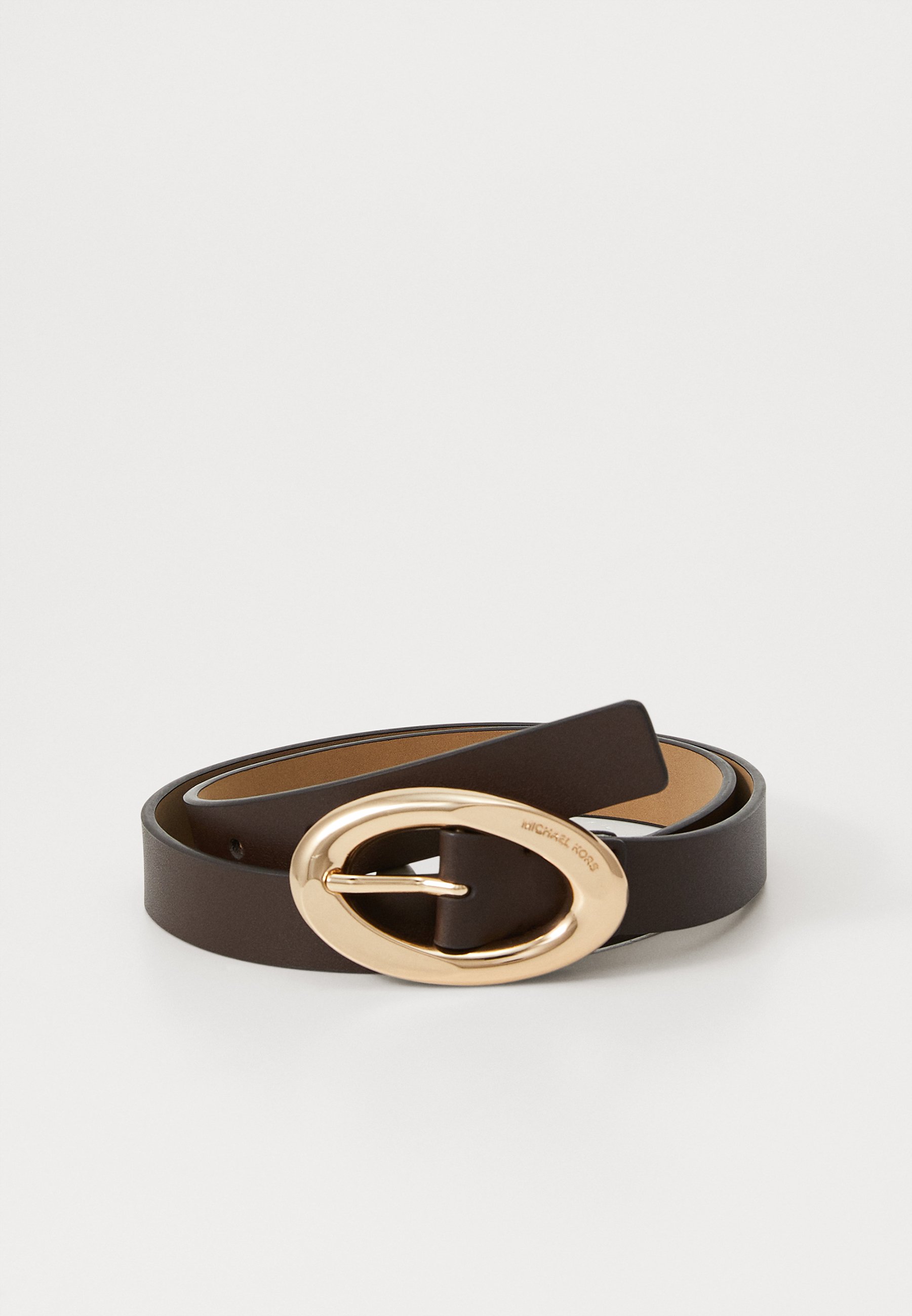 Michael Kors Tan Leather Belt with Gold Oval Buckle Michael Kors Gold Medium Belts for Women for sale | eBay main image 4