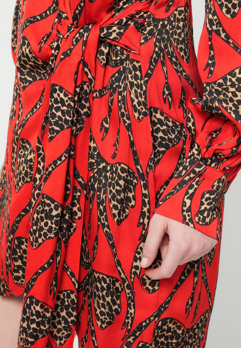 Never Fully Dressed LEOPARD BOW MINI VIENNA - Day dress - red - Zalando.ie