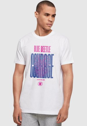 ABSOLUTE CULT BLUE BEETLE - COURAGE - T-shirt print - white