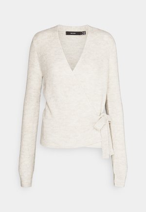 Vero Moda Tall VMRUBELLEFILE WRAP CARDIGAN - Cardigan - birch melange