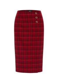 PLOID - Pencil skirt - plaid red