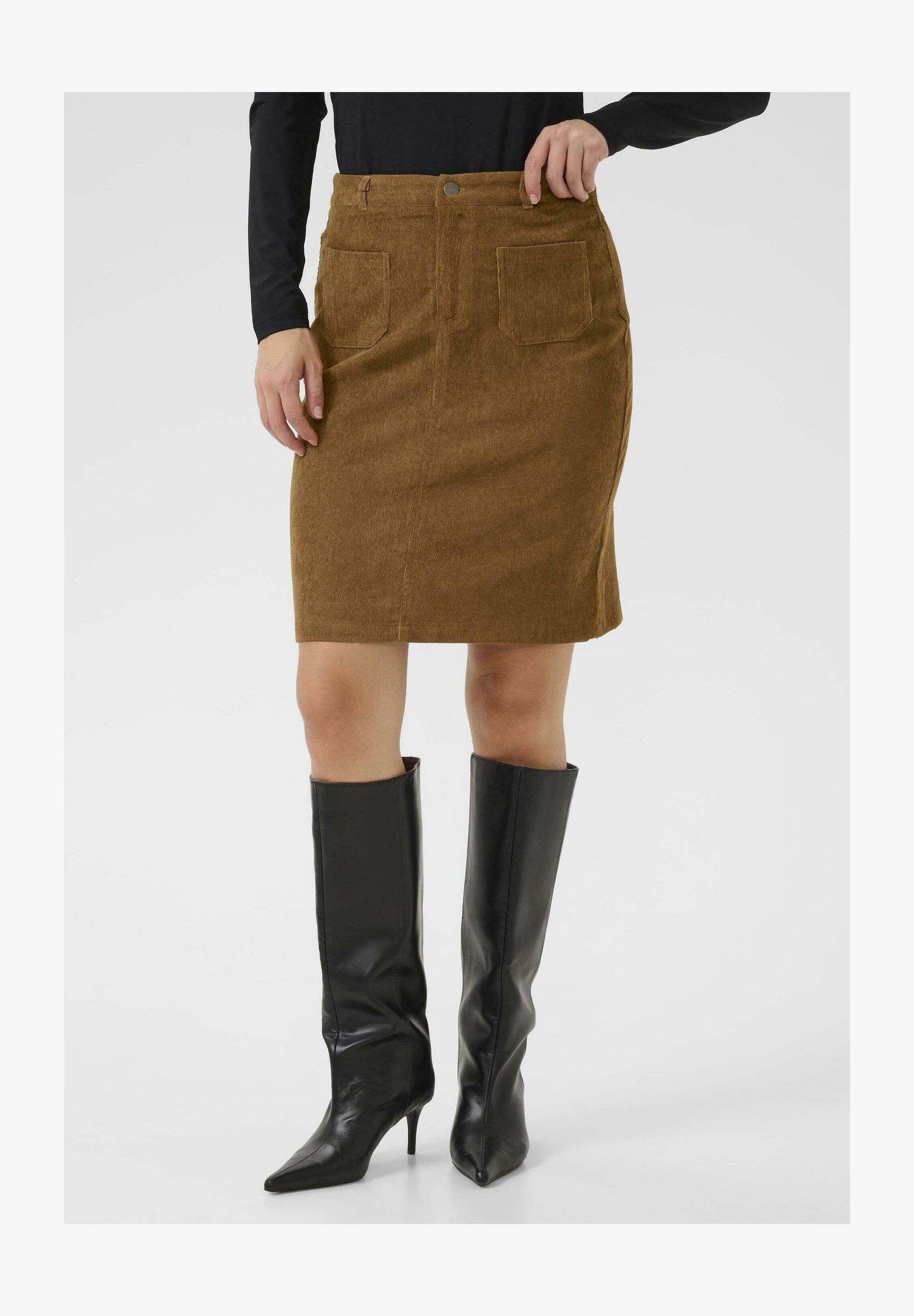 Shownicer Gonna Midi In Velluto A Coste Donna – Vita Alta, A-Line, Bottoni Frontali, Tinta Unita, Taglie UE, Colore Autunno/Inverno