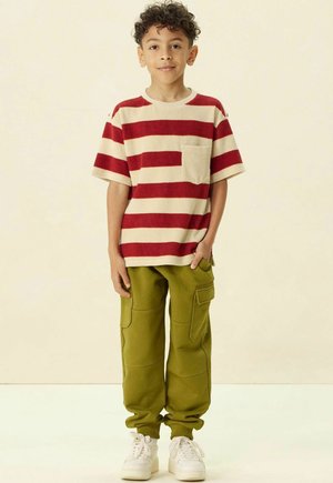 JOGGING MIT AUFGENÄHTEN  - Pantalon cargo - dunkelgrün