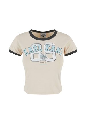 Karl Kani, SIGNATURE SHORT SOCCER - Trükipildiga T-särk - light sand black
