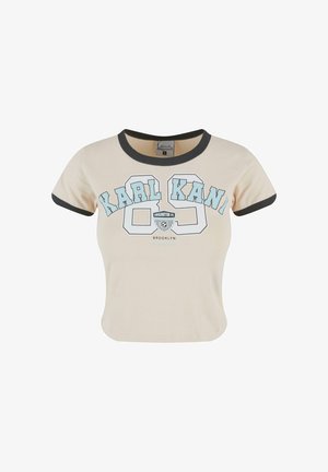 Karl Kani, SIGNATURE SHORT SOCCER - Trükipildiga T-särk - light sand black
