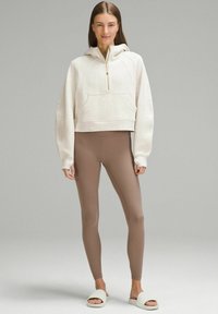 lululemon SCUBA OVERSIZED HALF-ZIP - Mikina s kapucňou - heathered bone gold