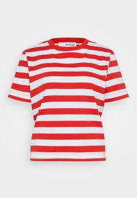 SLFESSENTIAL TEE - Camiseta estampada - flame scarlet/bright white