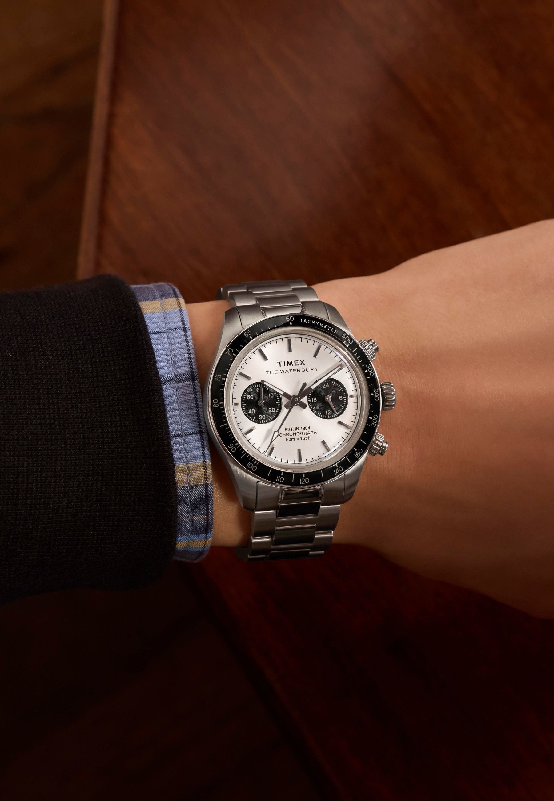 Timex WATERBURY HERITAGE SILVER DIAL CHRONO BRACELET - Ceas